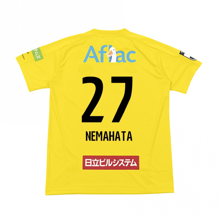 キッズフットボールHayato Nemahata#27イエロー ブラックホームシャツ2024/25ジャージーユニフォーム