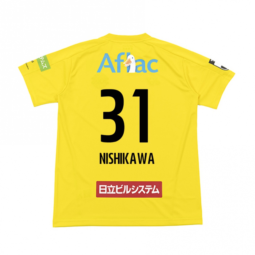 キッズフットボールGenki Nishikawa#31イエロー ブラックホームシャツ2024/25ジャージーユニフォーム