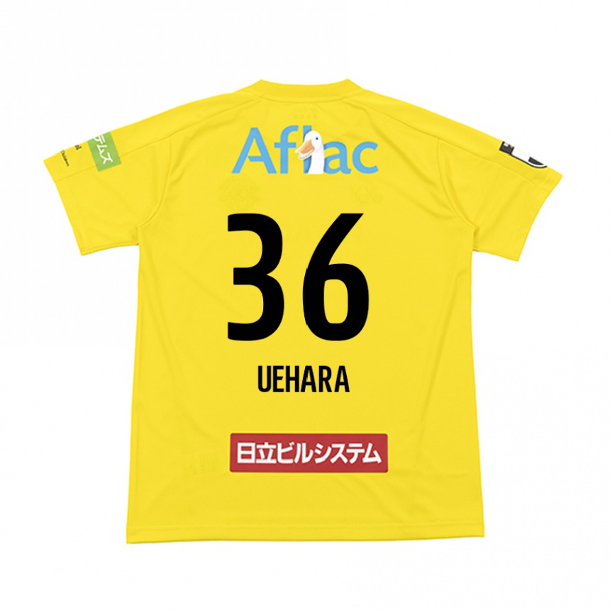 キッズフットボールReo Uehara#36イエロー ブラックホームシャツ2024/25ジャージーユニフォーム