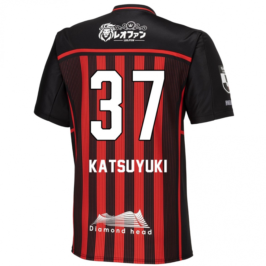 キッズフットボールKatsuyuki Tanaka#37赤、黒ホームシャツ2024/25ジャージーユニフォーム