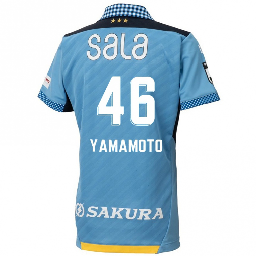 キッズフットボールShota Yamamoto#46青黒ホームシャツ2024/25ジャージーユニフォーム