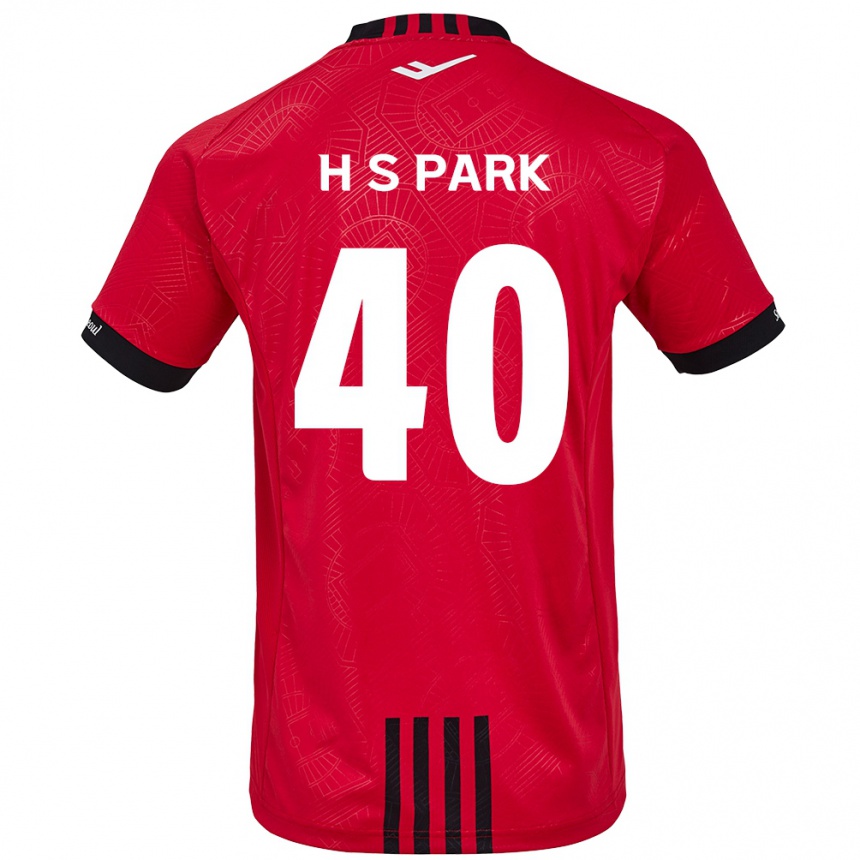 キッズフットボールSeong-Hun Park#40赤、黒ホームシャツ2024/25ジャージーユニフォーム