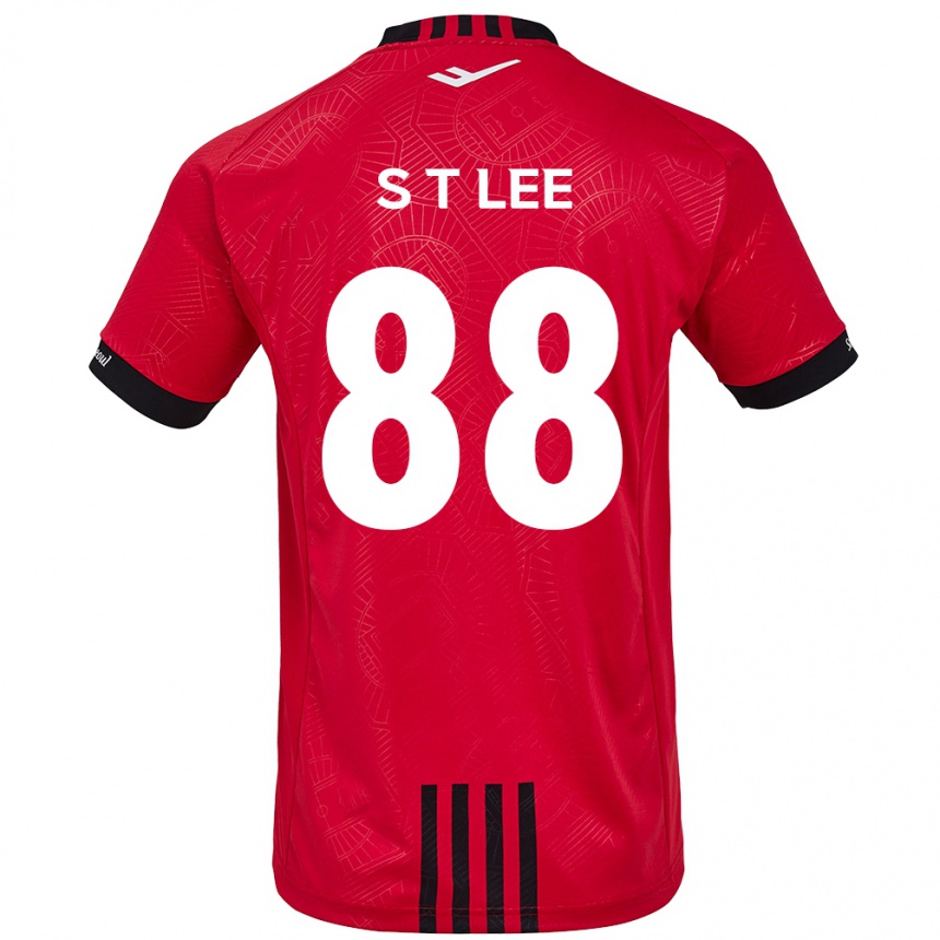 キッズフットボールTae-Seok Lee#88赤、黒ホームシャツ2024/25ジャージーユニフォーム