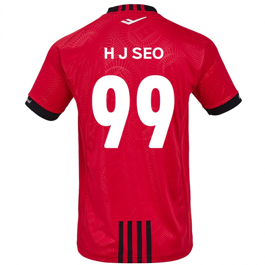 キッズフットボールJu-Hwan Seo#99赤、黒ホームシャツ2024/25ジャージーユニフォーム