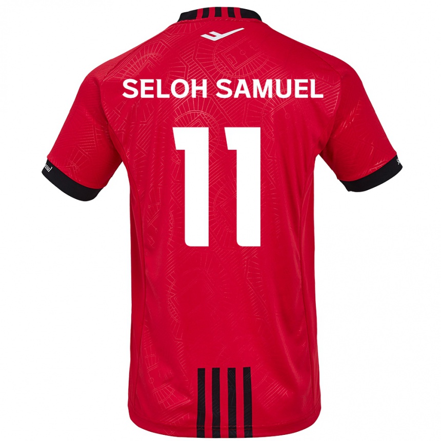 キッズフットボールGbato Seloh Samuel#11赤、黒ホームシャツ2024/25ジャージーユニフォーム