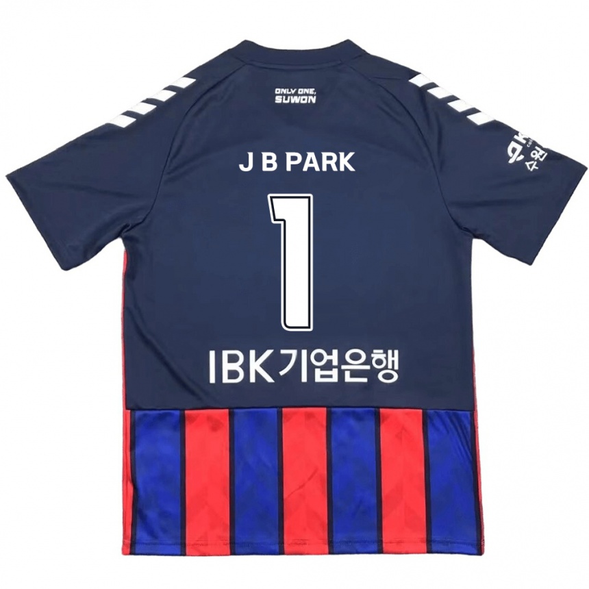 キッズフットボールBae-Jong Park#1青 赤ホームシャツ2024/25ジャージーユニフォーム