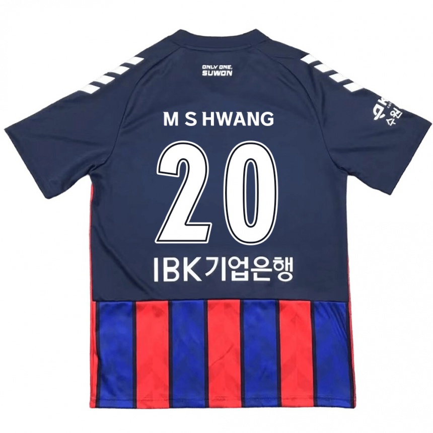 キッズフットボールSoon-Min Hwang#20青 赤ホームシャツ2024/25ジャージーユニフォーム