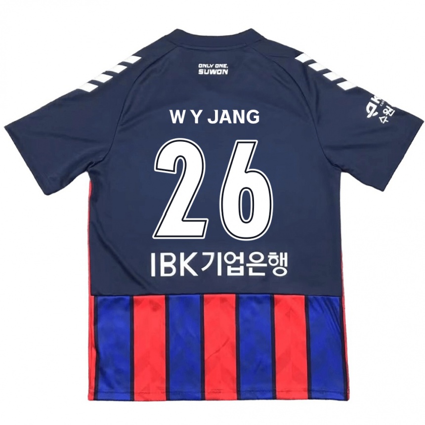 キッズフットボールYoung-Woo Jang#26青 赤ホームシャツ2024/25ジャージーユニフォーム