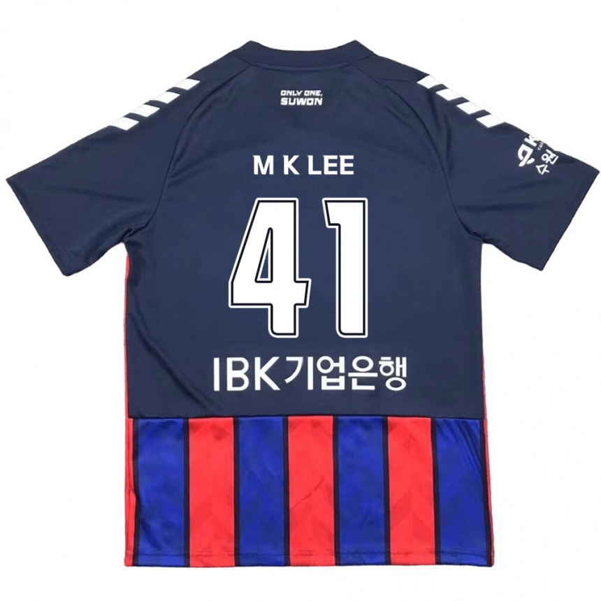 キッズフットボールKyung-Min Lee#41青 赤ホームシャツ2024/25ジャージーユニフォーム