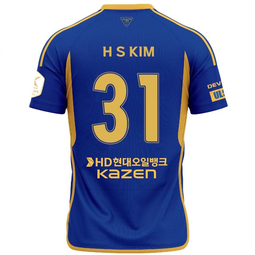 キッズフットボールSe-Hyoung Kim#31青 黄ホームシャツ2024/25ジャージーユニフォーム