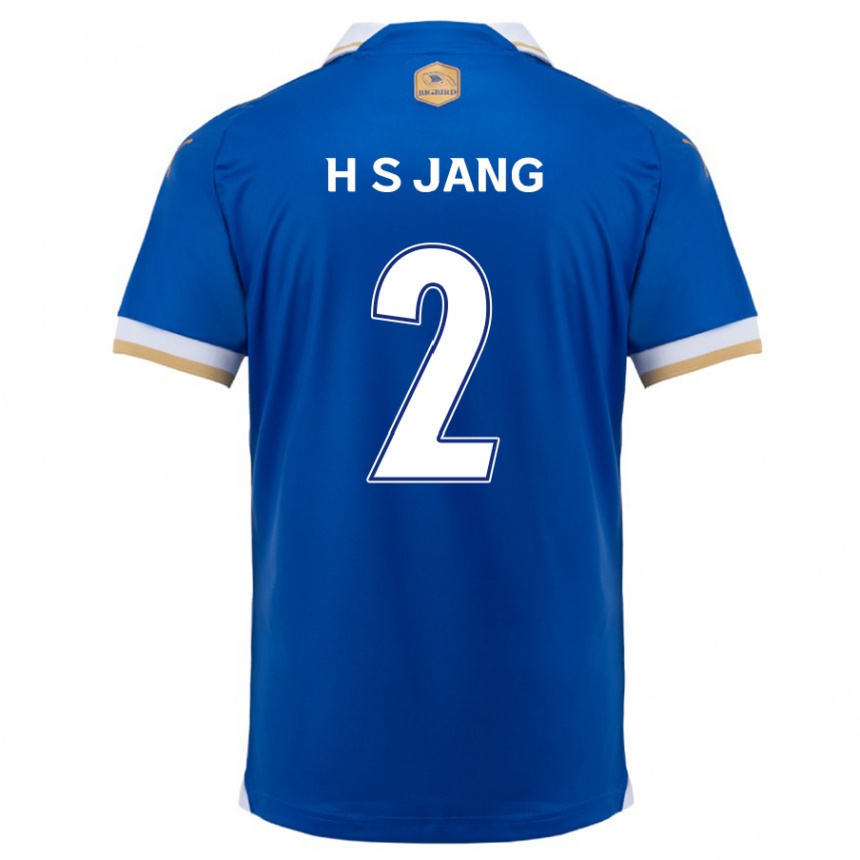 キッズフットボールSeok-Hwan Jang#2ブルーホワイトホームシャツ2024/25ジャージーユニフォーム