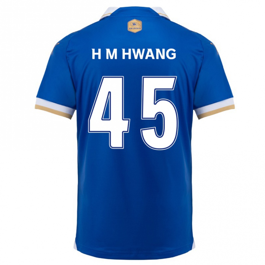 キッズフットボールMyung-Hyun Hwang#45ブルーホワイトホームシャツ2024/25ジャージーユニフォーム