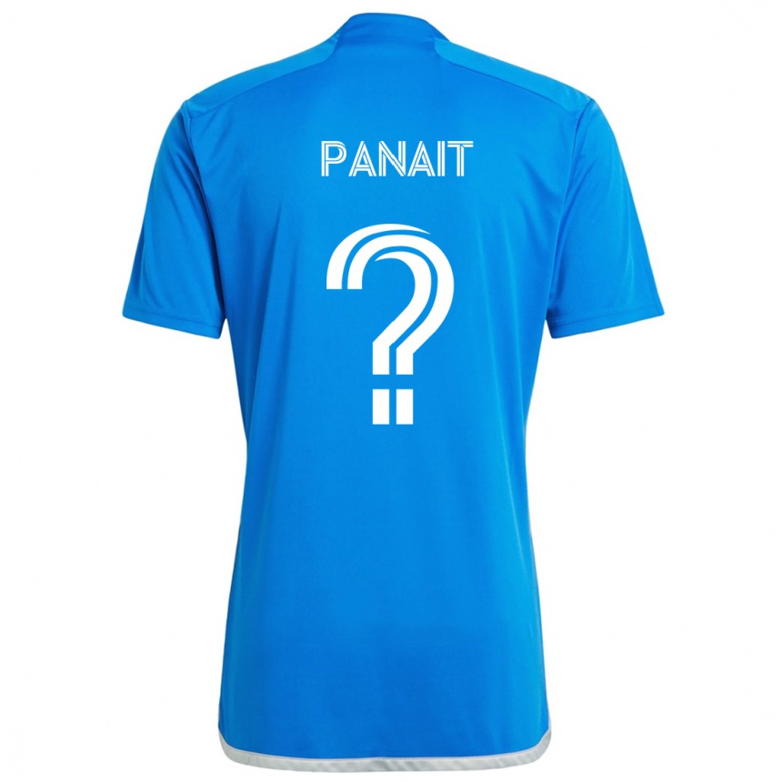 キッズフットボールDaniel Panait#0ブルーホワイトホームシャツ2024/25ジャージーユニフォーム