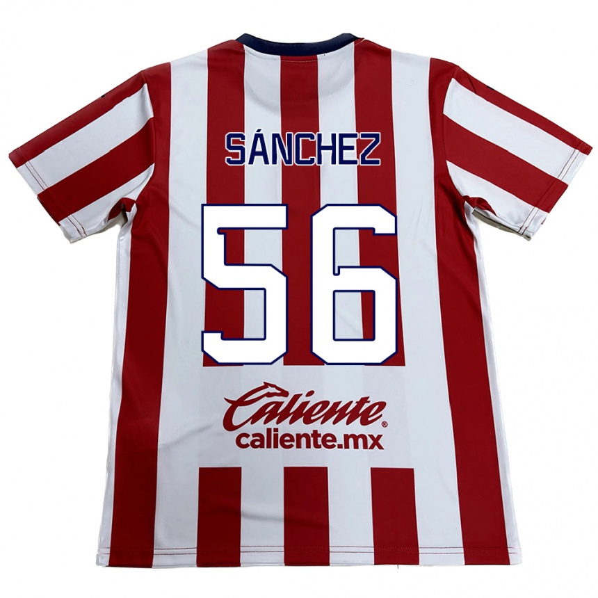 キッズフットボールBenjamín Sánchez#56赤白ホームシャツ2024/25ジャージーユニフォーム