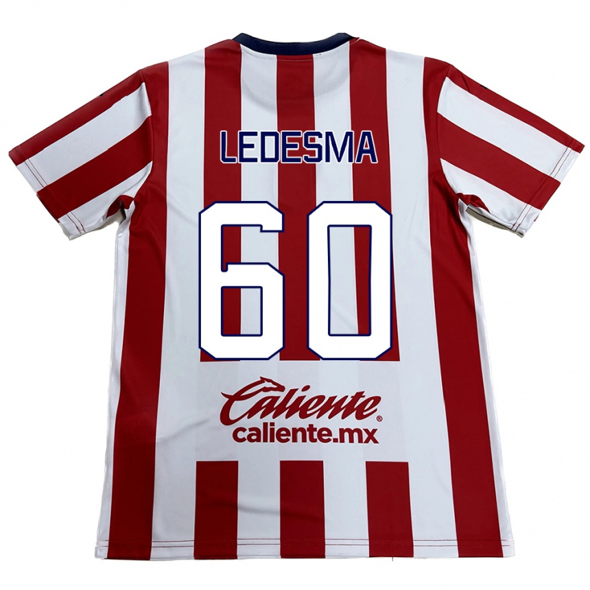 キッズフットボールLuis Ledesma#60赤白ホームシャツ2024/25ジャージーユニフォーム