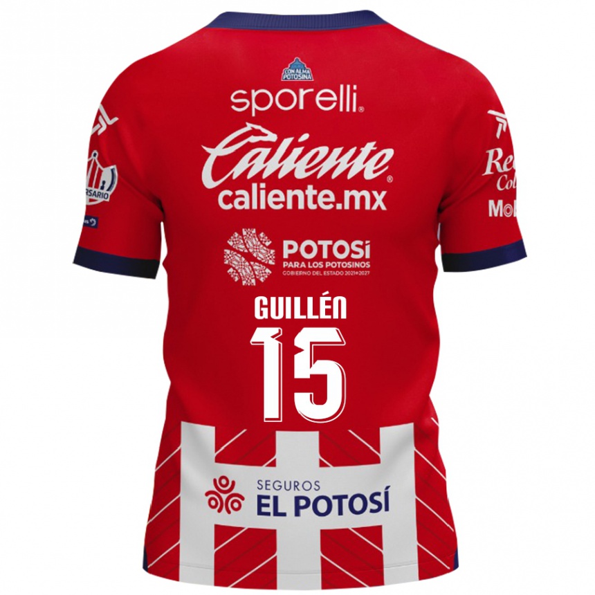 キッズフットボールDaniel Guillén#15赤白ホームシャツ2024/25ジャージーユニフォーム