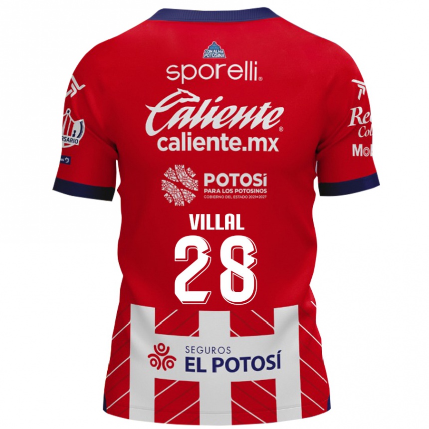 キッズフットボールJonantán Villal#28赤白ホームシャツ2024/25ジャージーユニフォーム