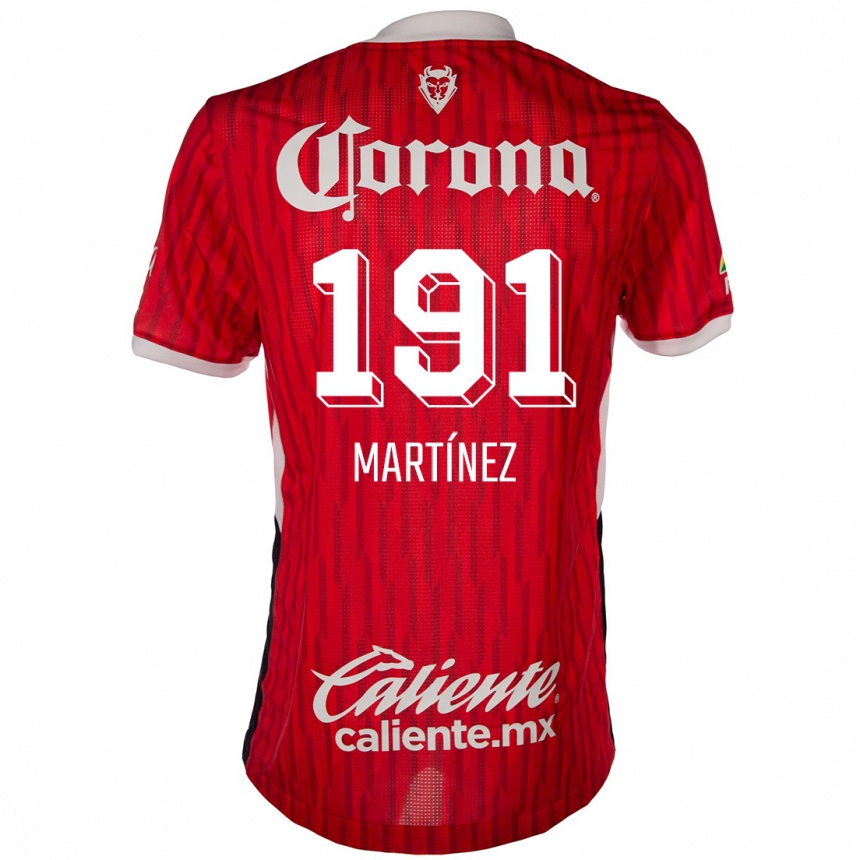 キッズフットボールKevin Martínez#191赤白ホームシャツ2024/25ジャージーユニフォーム