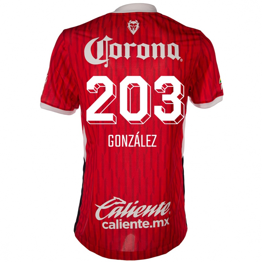 キッズフットボールLuis González#203赤白ホームシャツ2024/25ジャージーユニフォーム