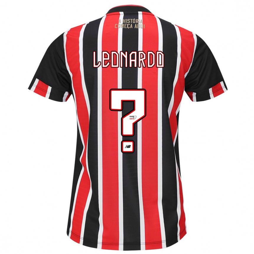 キッズフットボールHugo Leonardo#0黒 赤 白アウェイシャツ2024/25ジャージーユニフォーム