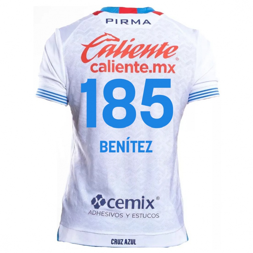 キッズフットボールCristopher Benítez#185白青アウェイシャツ2024/25ジャージーユニフォーム