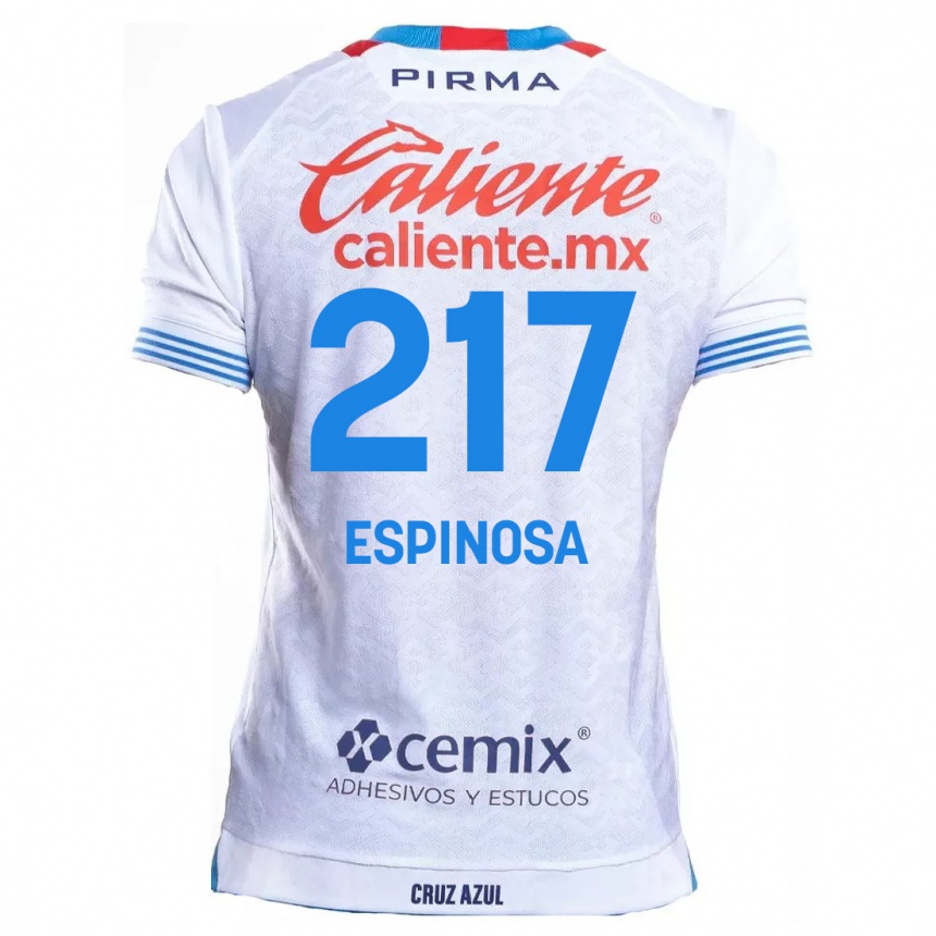 キッズフットボールSamuel Espinosa#217白青アウェイシャツ2024/25ジャージーユニフォーム