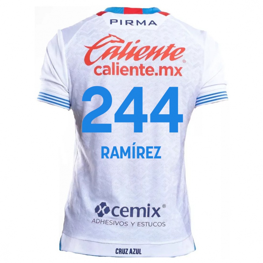 キッズフットボールNicolás Ramírez#244白青アウェイシャツ2024/25ジャージーユニフォーム