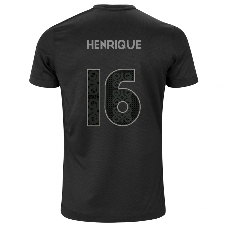 キッズフットボールPedro Henrique#16黒アウェイシャツ2024/25ジャージーユニフォーム