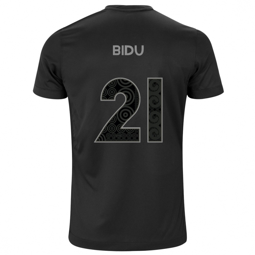 キッズフットボールMatheus Bidu#21黒アウェイシャツ2024/25ジャージーユニフォーム