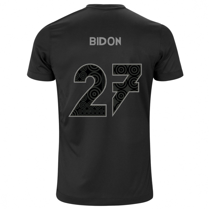 キッズフットボールBreno Bidon#27黒アウェイシャツ2024/25ジャージーユニフォーム