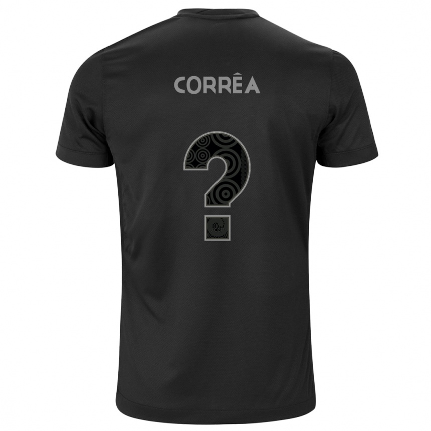 キッズフットボールMatheus Corrêa#0黒アウェイシャツ2024/25ジャージーユニフォーム