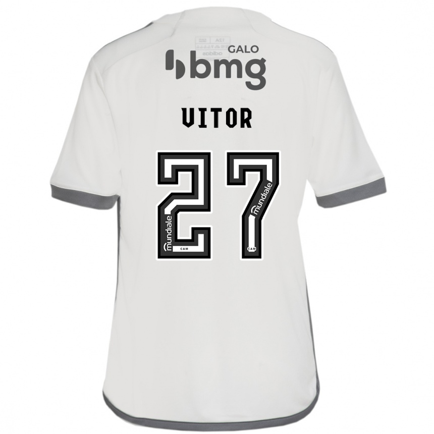 キッズフットボールPaulo Vitor#27オフホワイトアウェイシャツ2024/25ジャージーユニフォーム