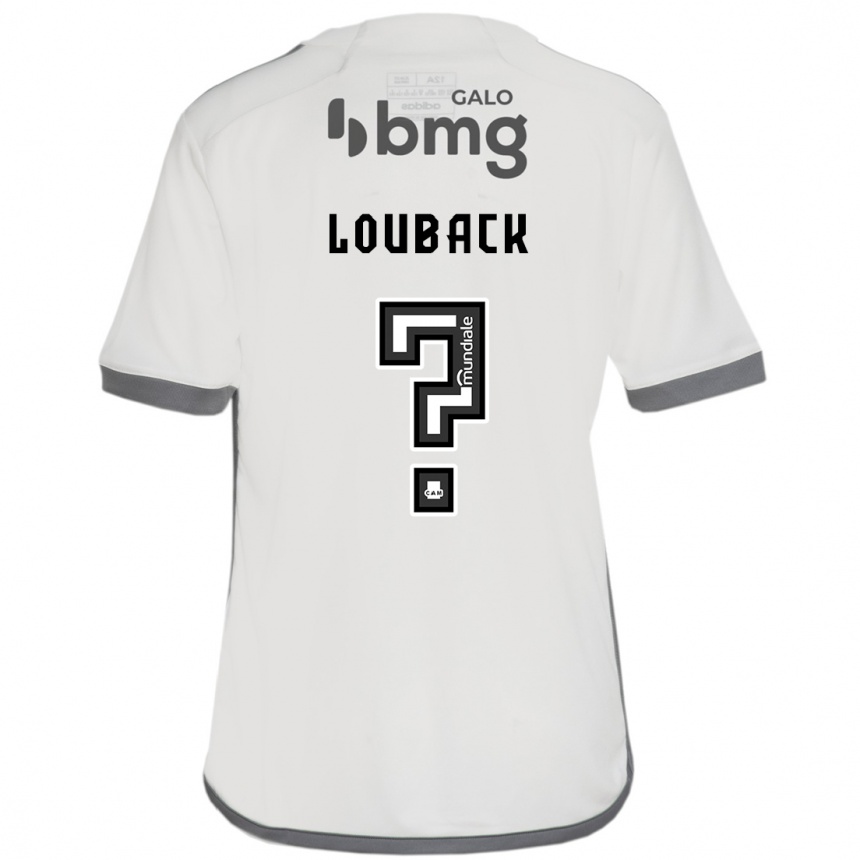 キッズフットボールLucas Louback#0オフホワイトアウェイシャツ2024/25ジャージーユニフォーム