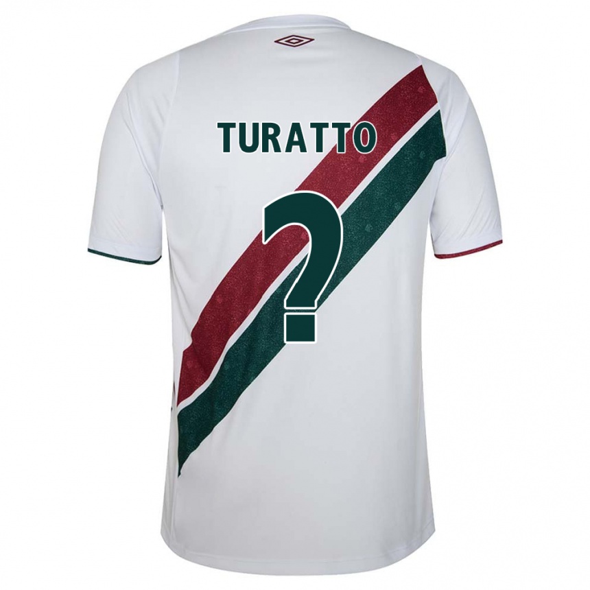 キッズフットボールLuiz Turatto#0ホワイト グリーン マルーンアウェイシャツ2024/25ジャージーユニフォーム