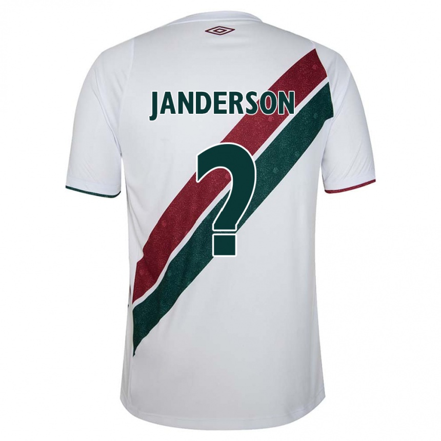 キッズフットボールJanderson#0ホワイト グリーン マルーンアウェイシャツ2024/25ジャージーユニフォーム