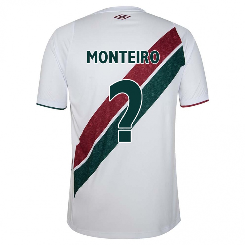 キッズフットボールRafael Monteiro#0ホワイト グリーン マルーンアウェイシャツ2024/25ジャージーユニフォーム