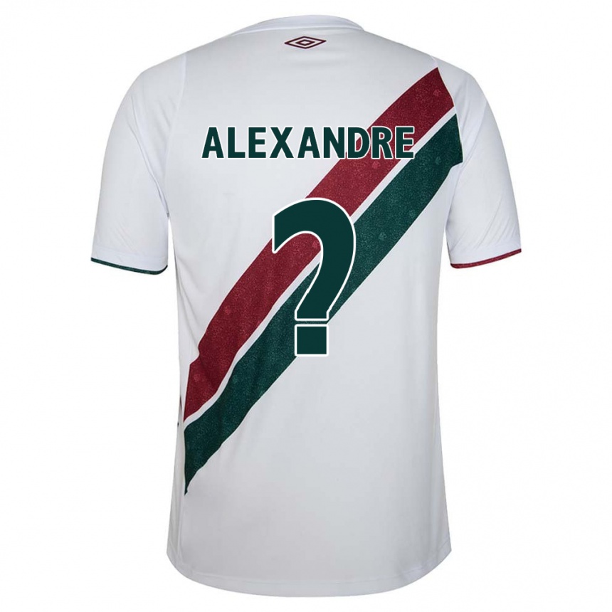 キッズフットボールAlexandre#0ホワイト グリーン マルーンアウェイシャツ2024/25ジャージーユニフォーム