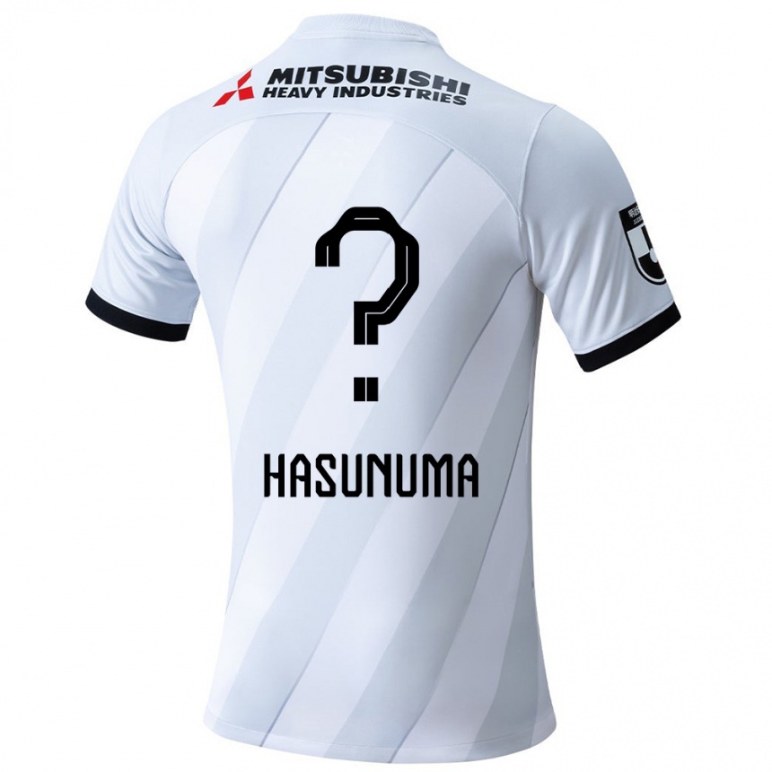 キッズフットボールShunsuke Hasunuma#0ホワイトグレーアウェイシャツ2024/25ジャージーユニフォーム