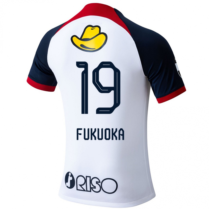 キッズフットボールYuwa Fukuoka#19白 青 赤アウェイシャツ2024/25ジャージーユニフォーム