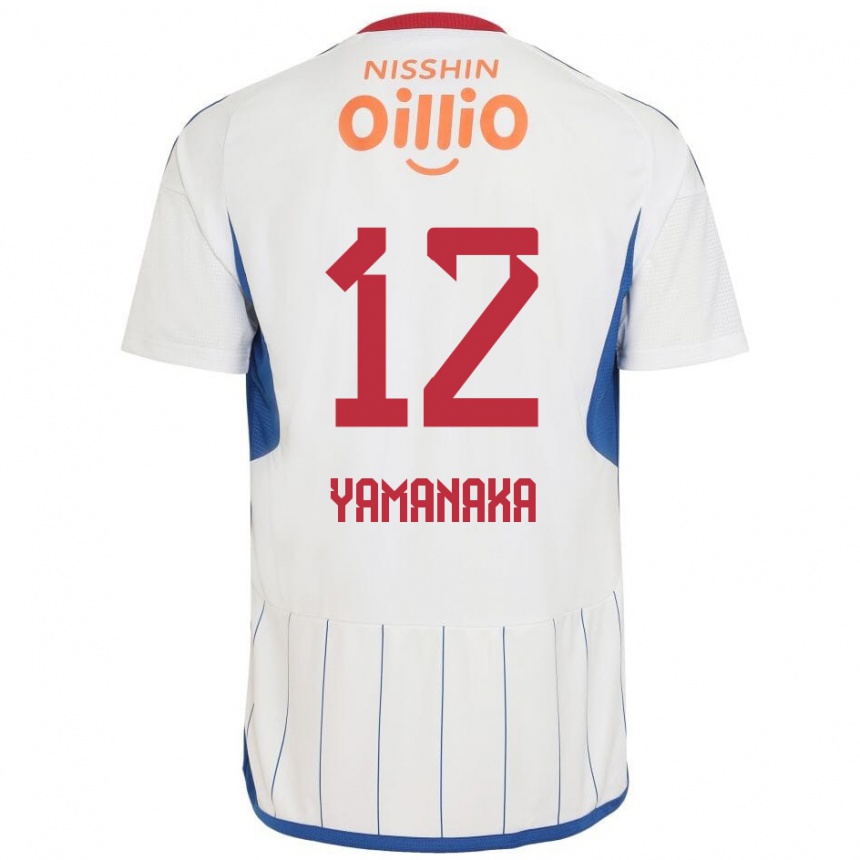 キッズフットボールYuki Yamanaka#12白 青 赤アウェイシャツ2024/25ジャージーユニフォーム