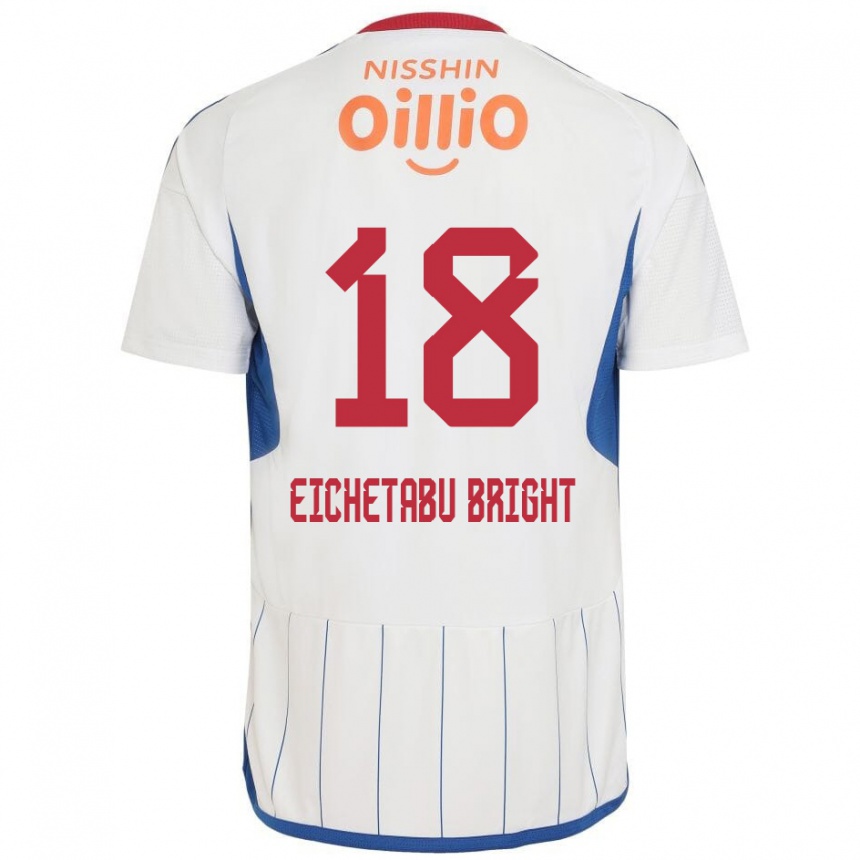 キッズフットボールKai Eichetabu Bright#18白 青 赤アウェイシャツ2024/25ジャージーユニフォーム