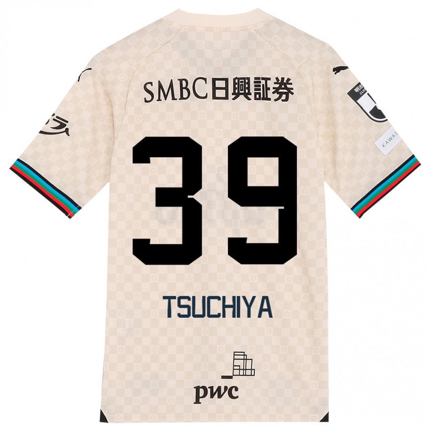 キッズフットボールKaito Tsuchiya#39ホワイトグレーアウェイシャツ2024/25ジャージーユニフォーム