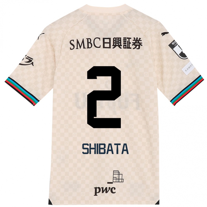 キッズフットボールShotaro Shibata#2ホワイトグレーアウェイシャツ2024/25ジャージーユニフォーム