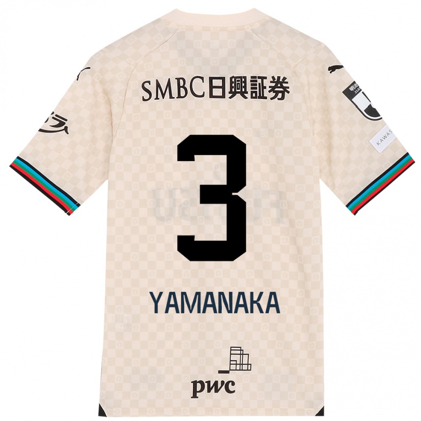 キッズフットボールDaiki Yamanaka#3ホワイトグレーアウェイシャツ2024/25ジャージーユニフォーム