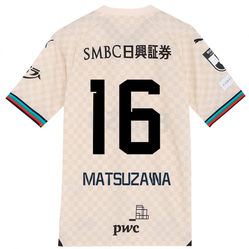 キッズフットボールNaoto Matsuzawa#16ホワイトグレーアウェイシャツ2024/25ジャージーユニフォーム