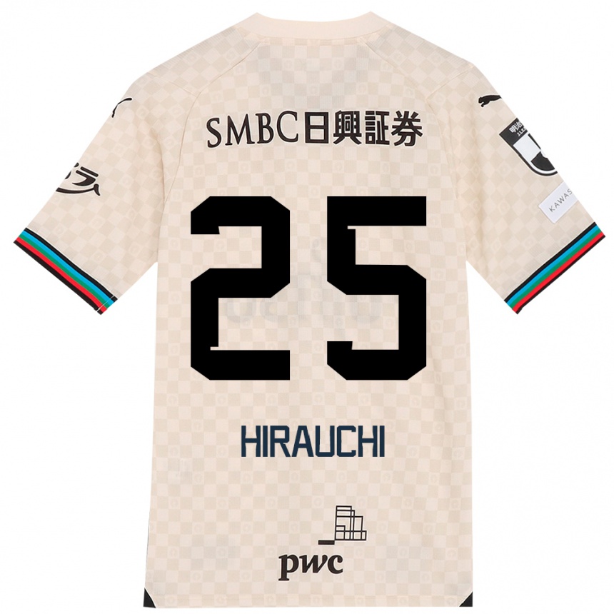 キッズフットボールIssei Hirauchi#25ホワイトグレーアウェイシャツ2024/25ジャージーユニフォーム