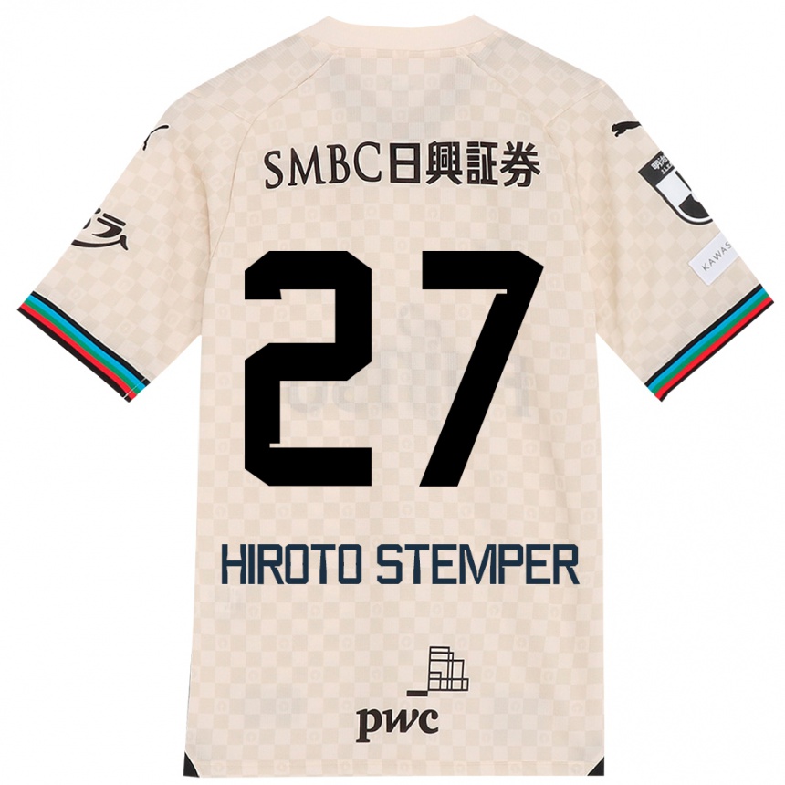 キッズフットボールLuka Hiroto Stemper#27ホワイトグレーアウェイシャツ2024/25ジャージーユニフォーム