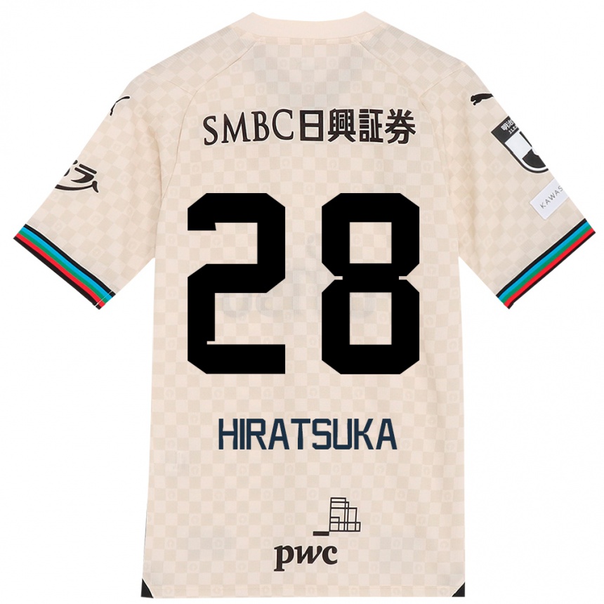 キッズフットボールHayato Hiratsuka#28ホワイトグレーアウェイシャツ2024/25ジャージーユニフォーム