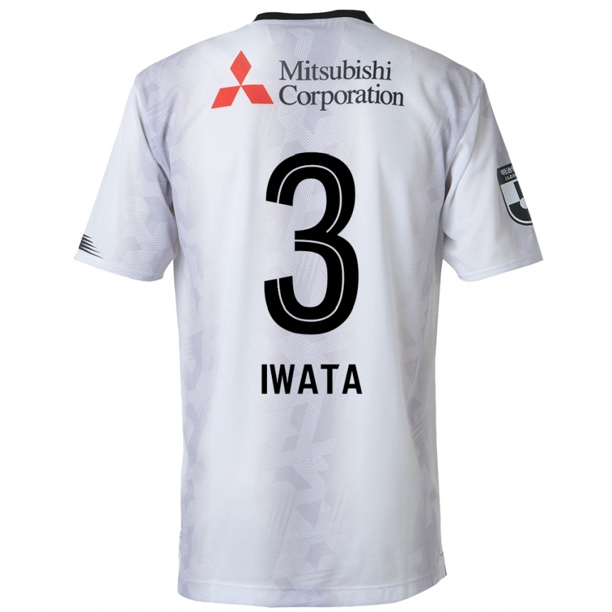 キッズフットボールYuki Iwata#3白黒アウェイシャツ2024/25ジャージーユニフォーム