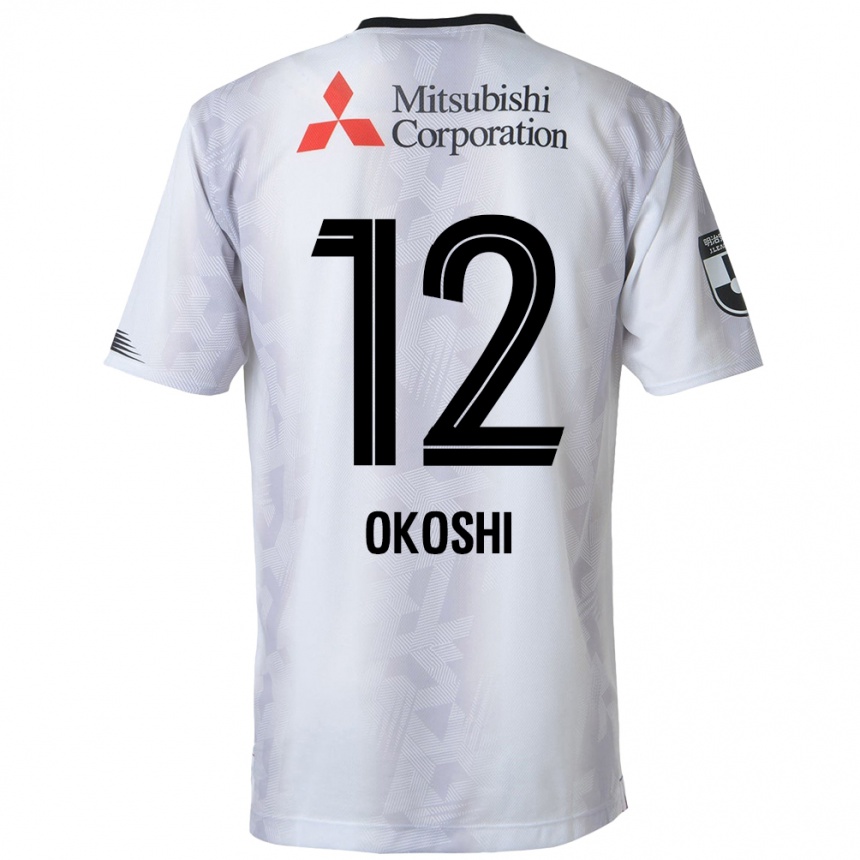 キッズフットボールYutaha Okoshi#12白黒アウェイシャツ2024/25ジャージーユニフォーム